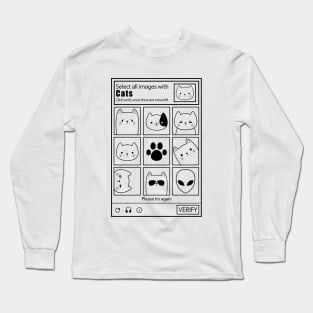 SELECT ALL IMAGES WITH CATS CAPTCHA Long Sleeve T-Shirt